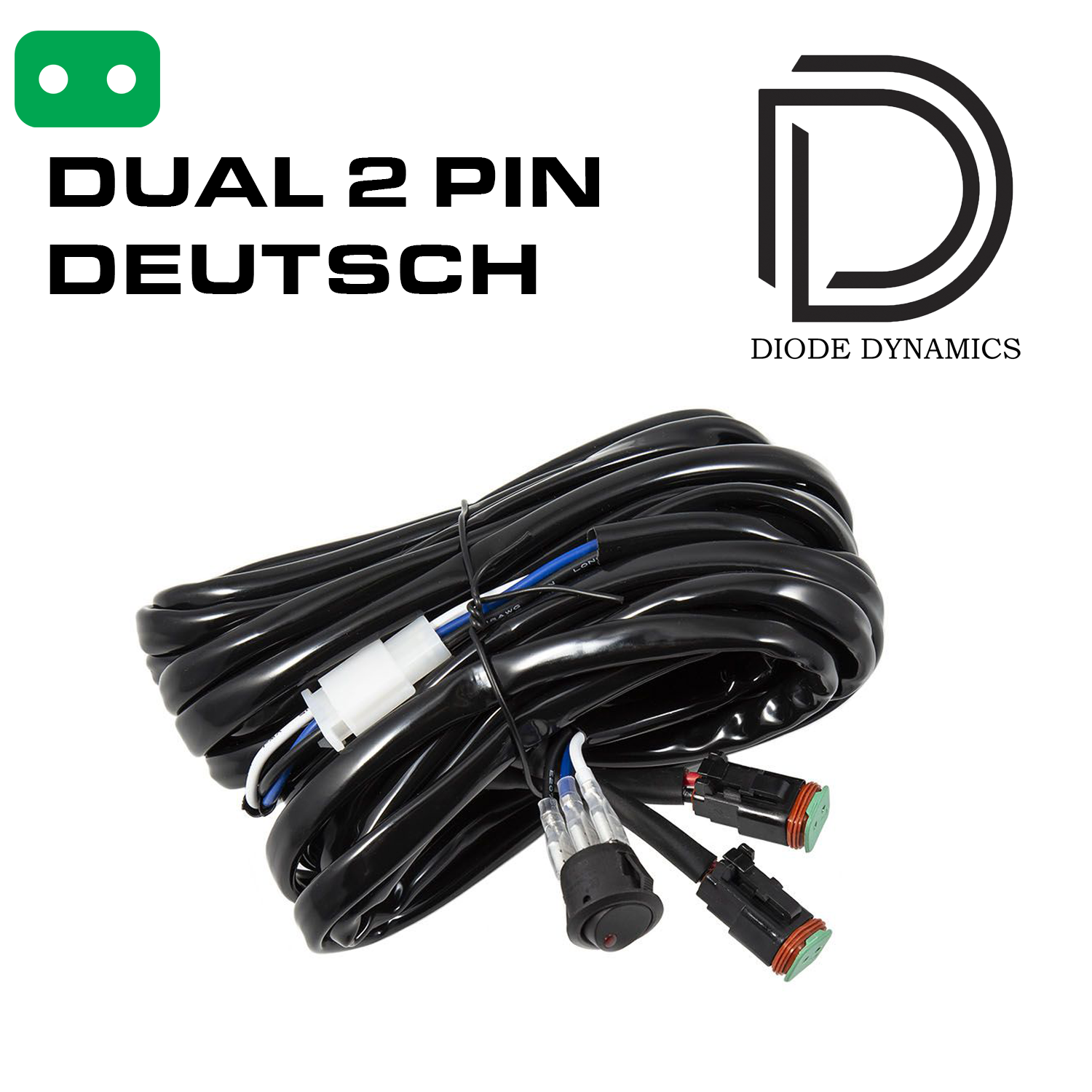 Diode Dynamics Heavy Duty 2 Pin Harness (Dual Output)
